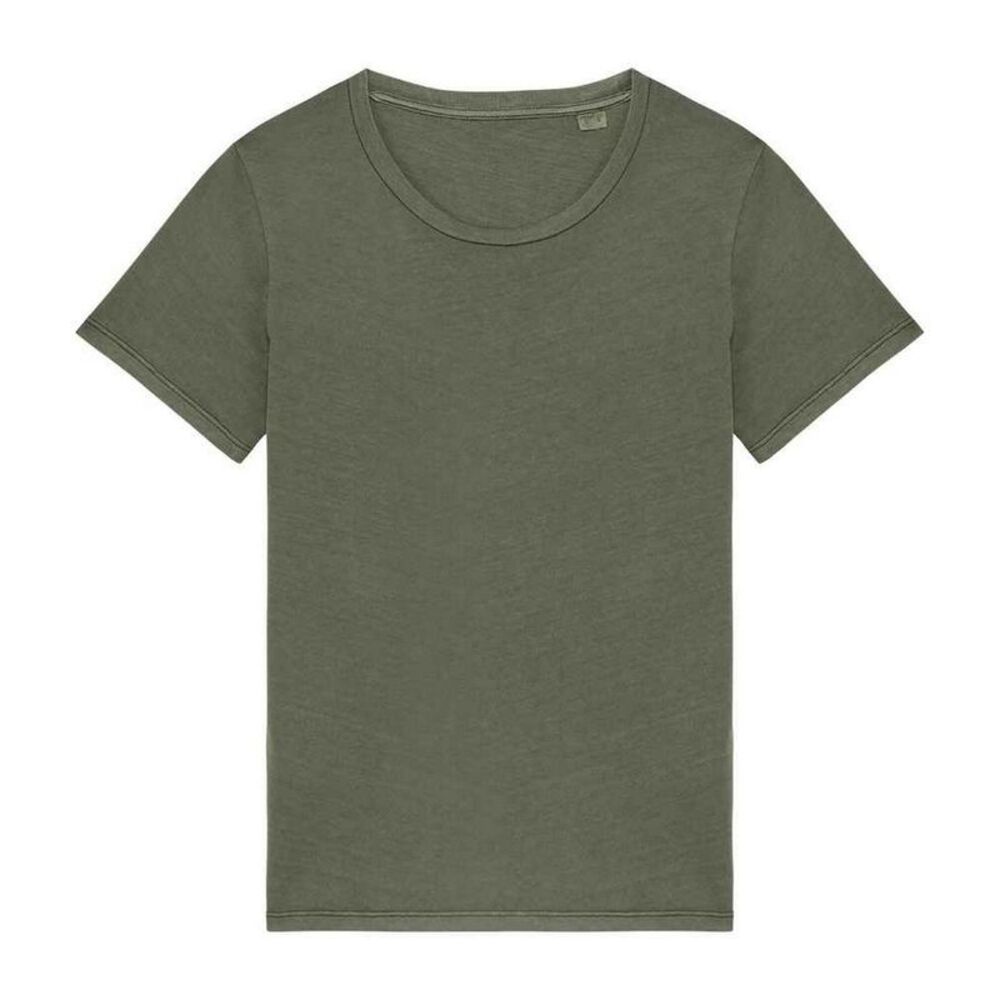 Native Spirit Womens/Ladies Faded Washed T-Shirt / Khaki